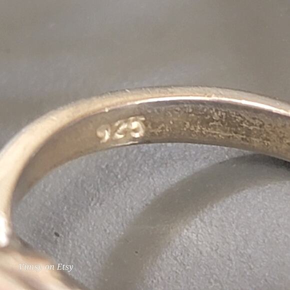 Classic Cut Sterling Silver Amethyst Ring with Crystal Accents, Size 6 1/2 - Picture 4 of 10